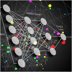 NLP input, hidden, and output layers, illustration
