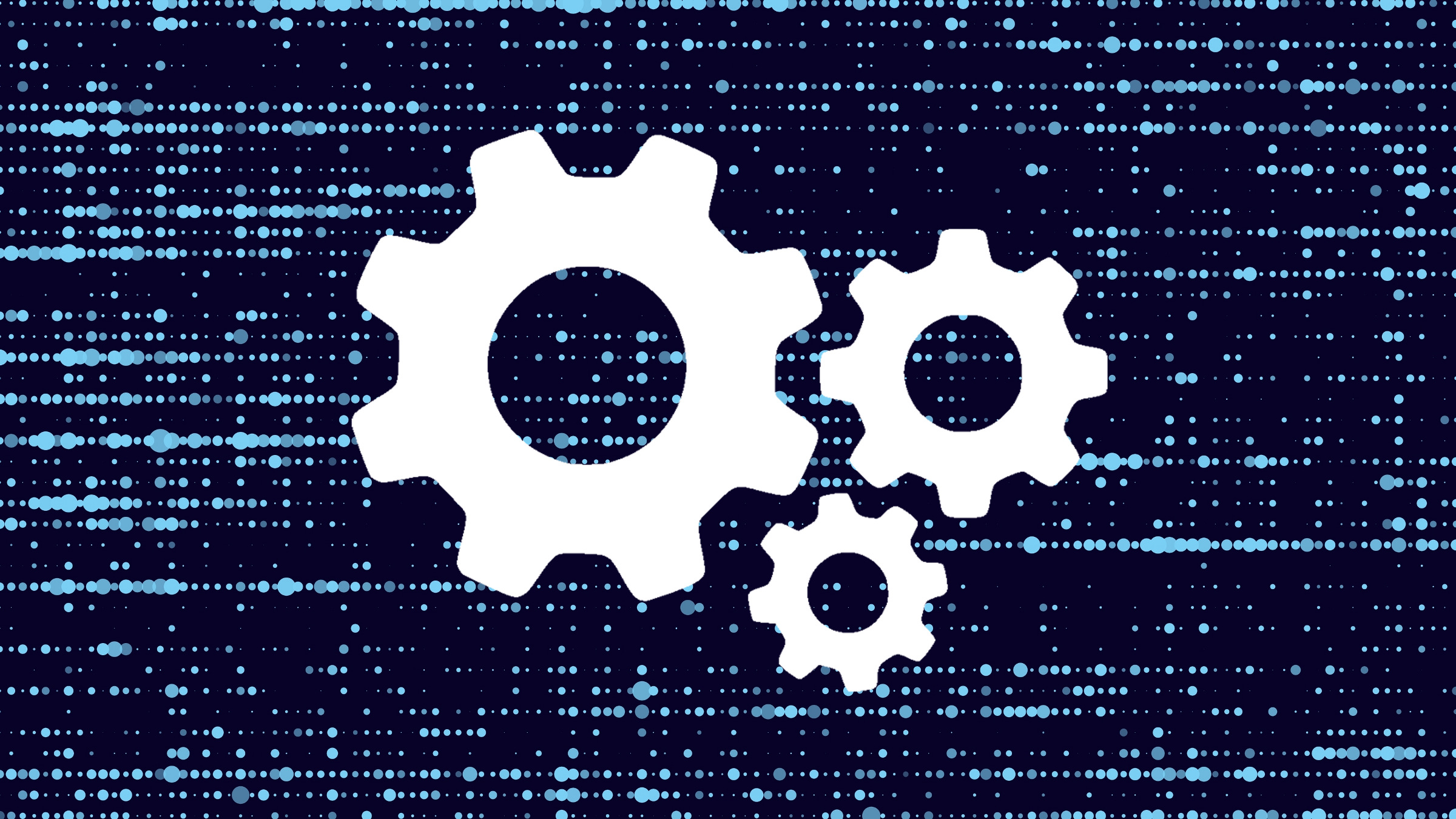 gear icons on dotted background